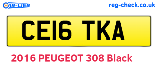 CE16TKA are the vehicle registration plates.
