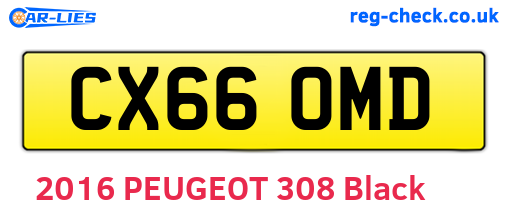 CX66OMD are the vehicle registration plates.