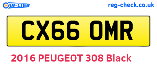 CX66OMR are the vehicle registration plates.