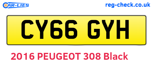 CY66GYH are the vehicle registration plates.