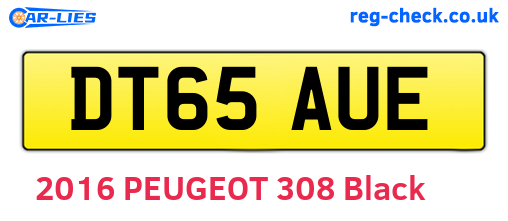 DT65AUE are the vehicle registration plates.