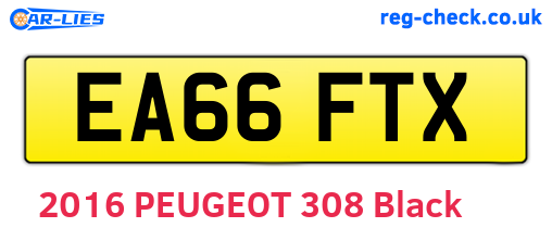 EA66FTX are the vehicle registration plates.