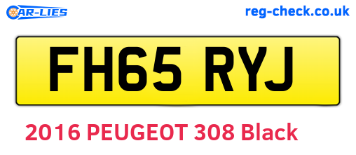 FH65RYJ are the vehicle registration plates.