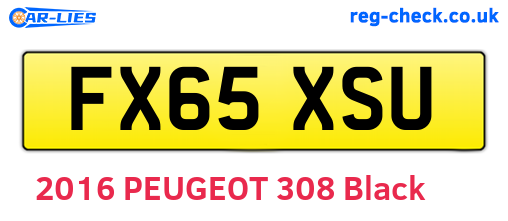 FX65XSU are the vehicle registration plates.