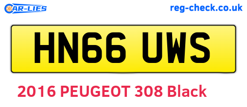 HN66UWS are the vehicle registration plates.