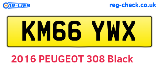 KM66YWX are the vehicle registration plates.