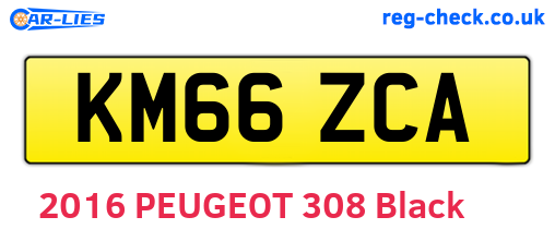 KM66ZCA are the vehicle registration plates.