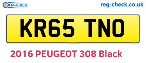 KR65TNO are the vehicle registration plates.
