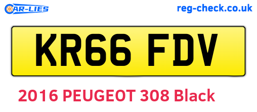 KR66FDV are the vehicle registration plates.