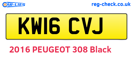 KW16CVJ are the vehicle registration plates.