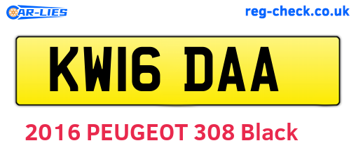 KW16DAA are the vehicle registration plates.