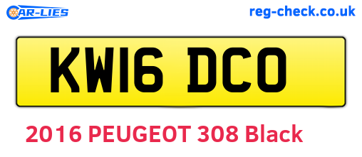 KW16DCO are the vehicle registration plates.