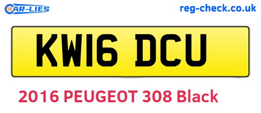 KW16DCU are the vehicle registration plates.