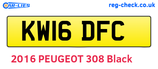 KW16DFC are the vehicle registration plates.