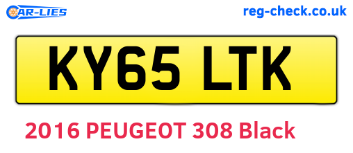 KY65LTK are the vehicle registration plates.