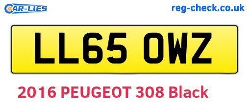 LL65OWZ are the vehicle registration plates.