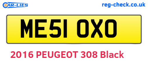 ME51OXO are the vehicle registration plates.