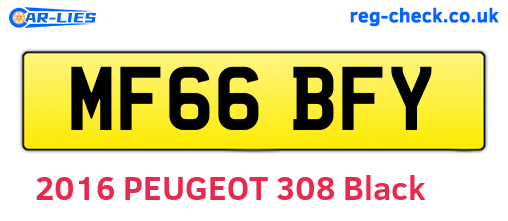 MF66BFY are the vehicle registration plates.