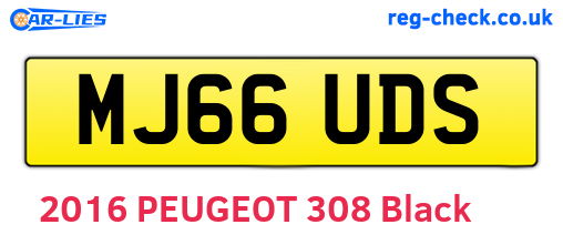 MJ66UDS are the vehicle registration plates.