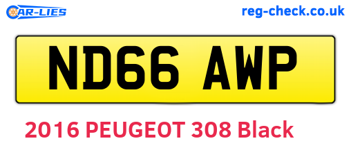 ND66AWP are the vehicle registration plates.