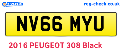 NV66MYU are the vehicle registration plates.