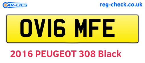 OV16MFE are the vehicle registration plates.