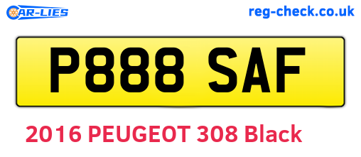 P888SAF are the vehicle registration plates.