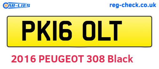 PK16OLT are the vehicle registration plates.