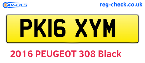 PK16XYM are the vehicle registration plates.