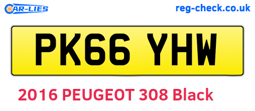 PK66YHW are the vehicle registration plates.