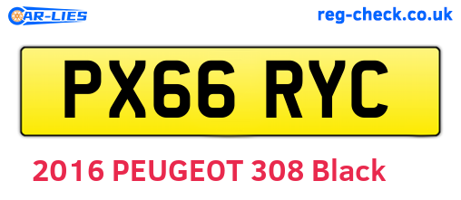 PX66RYC are the vehicle registration plates.