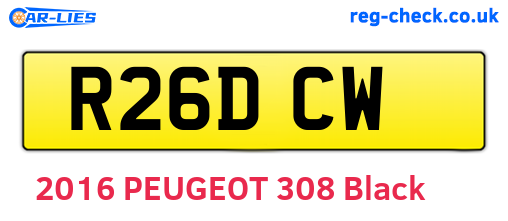 R26DCW are the vehicle registration plates.