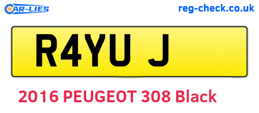 R4YUJ are the vehicle registration plates.