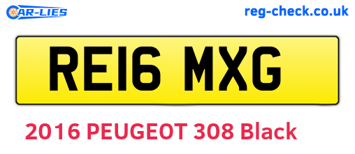 RE16MXG are the vehicle registration plates.