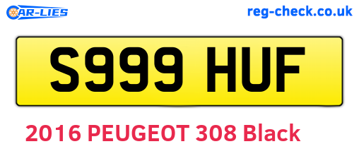 S999HUF are the vehicle registration plates.
