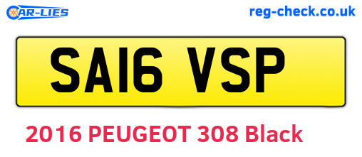 SA16VSP are the vehicle registration plates.