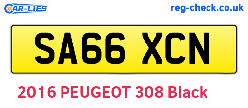 SA66XCN are the vehicle registration plates.