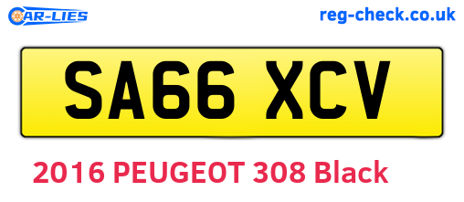SA66XCV are the vehicle registration plates.