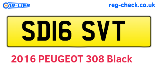 SD16SVT are the vehicle registration plates.