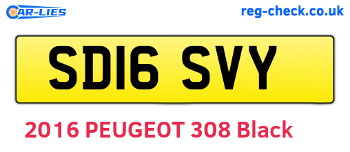 SD16SVY are the vehicle registration plates.