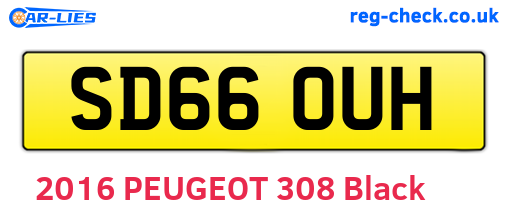 SD66OUH are the vehicle registration plates.
