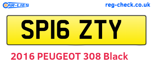 SP16ZTY are the vehicle registration plates.