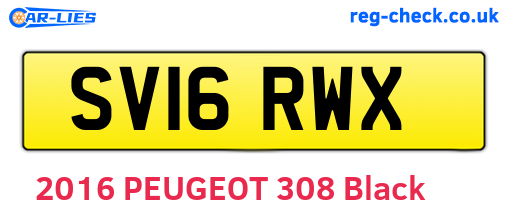 SV16RWX are the vehicle registration plates.