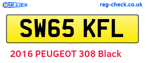 SW65KFL are the vehicle registration plates.