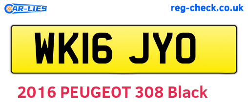 WK16JYO are the vehicle registration plates.