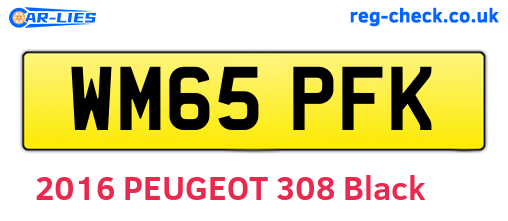 WM65PFK are the vehicle registration plates.