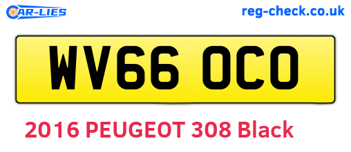 WV66OCO are the vehicle registration plates.