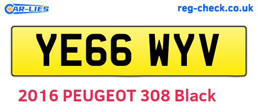 YE66WYV are the vehicle registration plates.