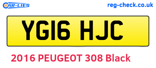 YG16HJC are the vehicle registration plates.