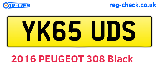YK65UDS are the vehicle registration plates.